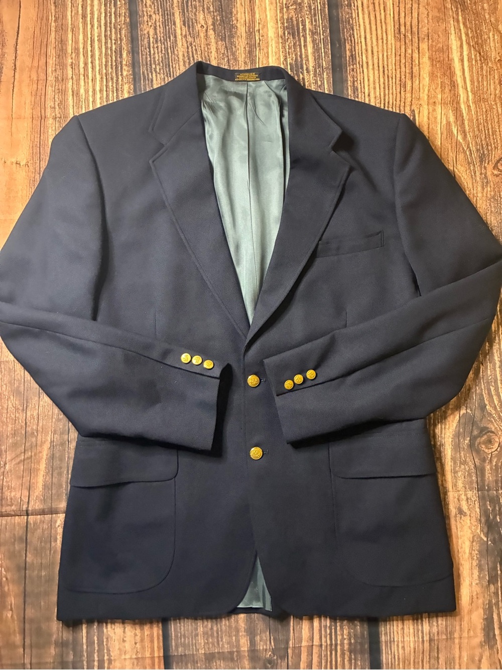 Classic Stafford Navy Men's Blazer with Gold Buttons